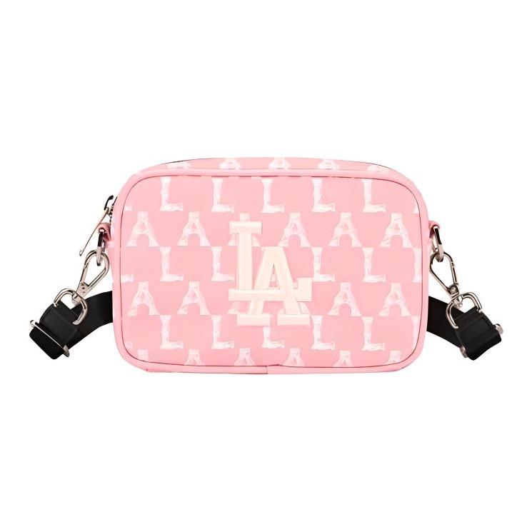 MLB Monogram Series Crayon La Dodgers Nylon Underarm Crossbody Shoulder Bag Unisex Bags Cherry-Blossom-Pink 32BGDR111-07P Cherry Blossom Pink
