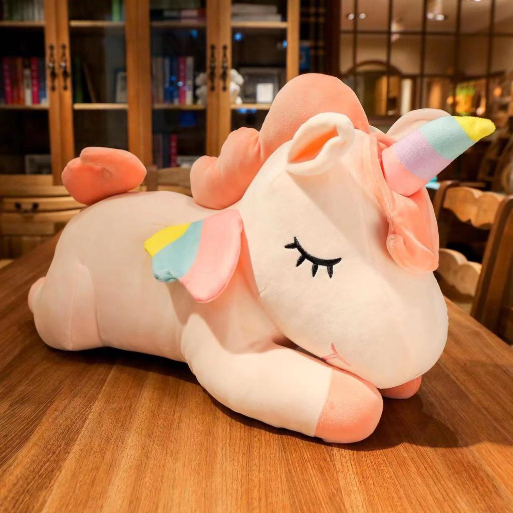 Angel Rainbow Unicorn Doll Pony Plush Toy Children's Doll Large Size Ragdoll Sleeping Pillow Gift