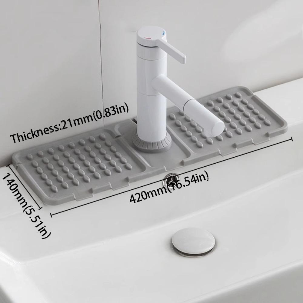 

Silicone Material Water Faucet Drip Tray Water-absorbing Faucet Draining Mat Kitchen Use серый