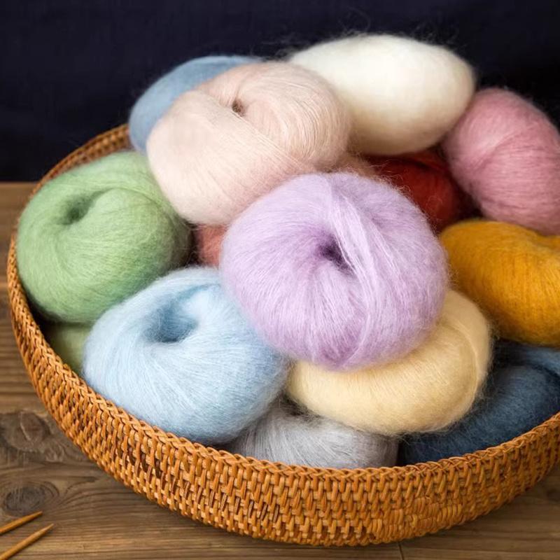 6pcs 150g/5.28oz Mohair Yarn Blend - Ultra Soft Luxury Yarn for Knitting & Crochet DIY Recycled Cotton Yarn for Home Decor Craft Raffia Yarn Supplies