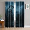 2pc, Window Curtains Gothic Style Skyscraper Durable 100% Polyester Fabric,Without Electricity Birthday Party for