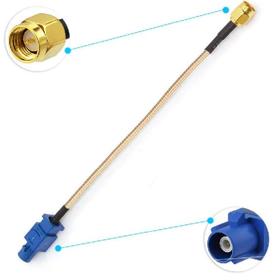 Bingfu Автомобильный GPS-антенный адаптер-кабель SMA-папа на Fakra C-папа Синий коаксиальный пигтейл-кабель 15 см 6 дюймов для автомобильного радиоприемника, головного устройства автомобиля, грузовика, внедорожника