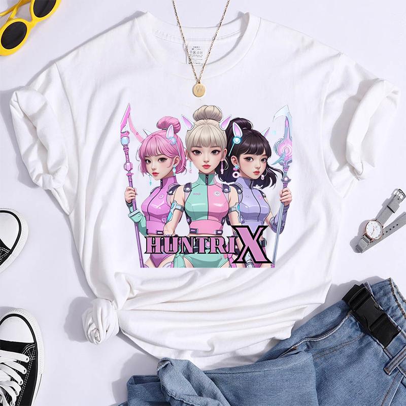 Hot K-Pop Demon Hunters Funny Summer T-Shirt Harajuku Saja Boys Derpy Tiger Print Fashion Short Sleeve Summer Casual T-Shirt Top