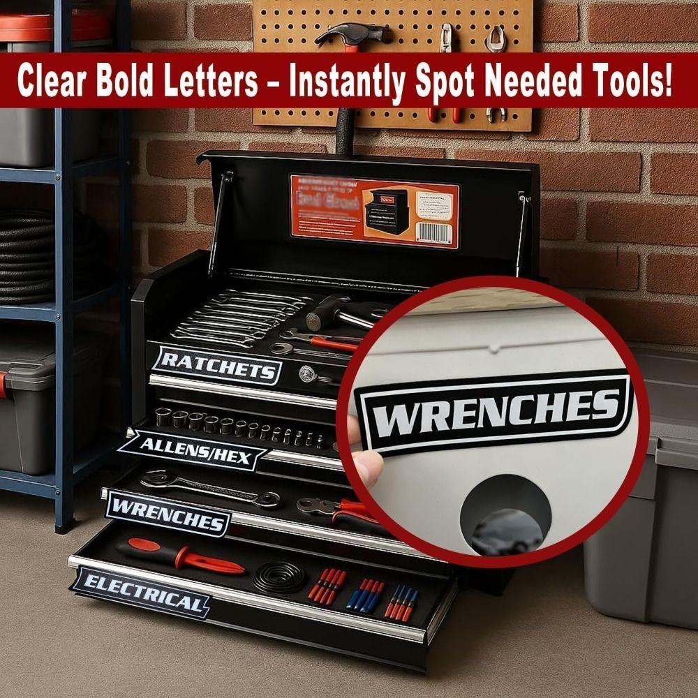 PVC Magnetic Toolbox Labels Easy Identification Tool Box Labels New Reusable Tags  General Tool Box