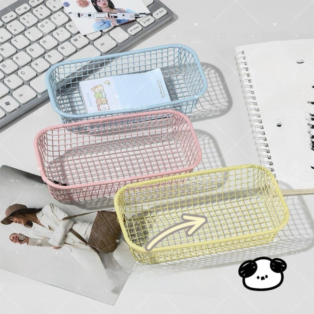 Metal Organizer Basket Mini Make Up Sorting Holder New Storage Basket Office Stationery