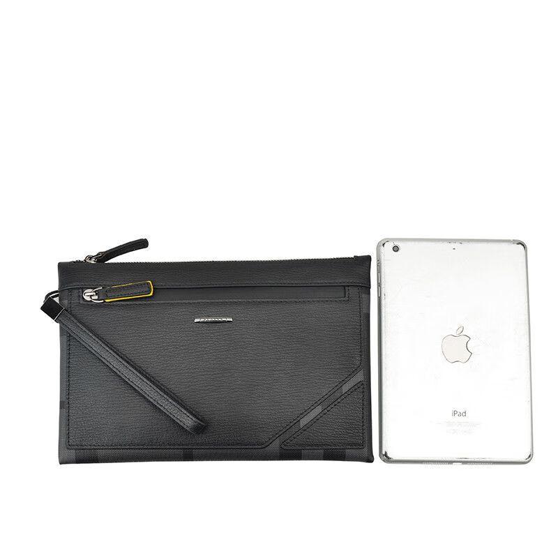 Мужская кожаная сумка-клатч на молнии PLOVER