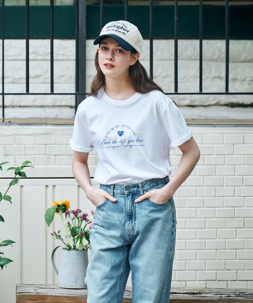 Metapeo Met Love Present Short Sleeve T-Shirt White