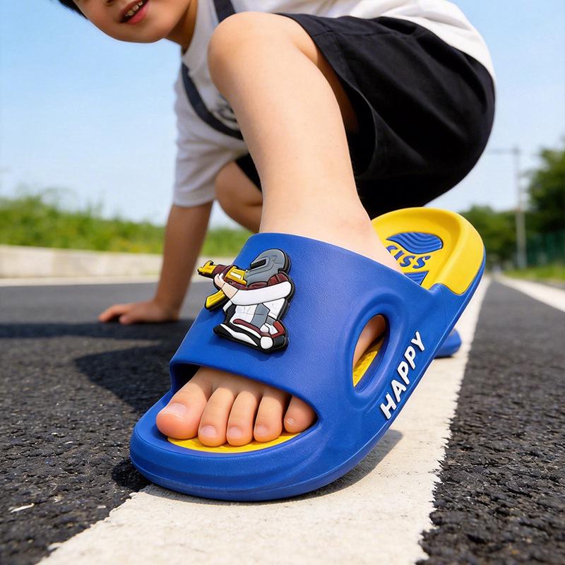 Peace Elite Cartoon Chicken Slippers for Boys - Non-slip, Soft Sole, Ideal for Summer, Bathing, and Outdoor Wear
