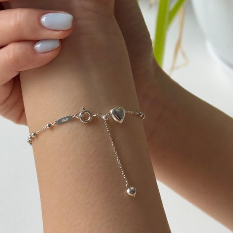 Melliv Silver Volume Heart Bracelet_mvb11