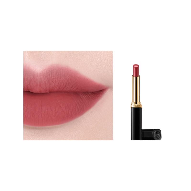 Loreal Paris Black colorful lipstick velvet easy to color and complexion Rich Moisturizing Thin Tube Lipstick-RB402 Temperament Warm Bean Paste 2g