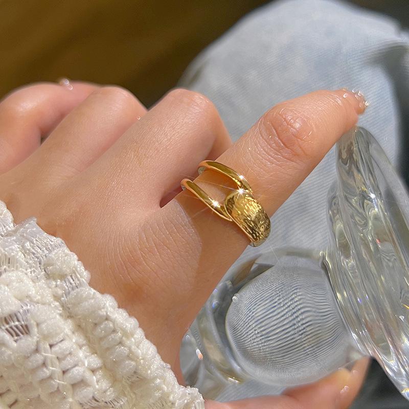 Korean Style Irregular 925 Sterling Silver Women's Versatile Ring, Non-Fading Niche Ins Design