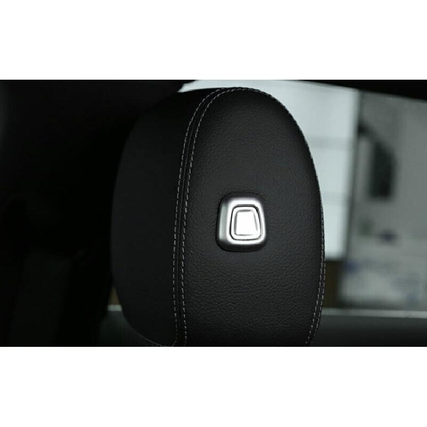 For Benz GLE GLS 2020-2022 Matte Silver Seat Headrest Button Frame Cover Trim 4*