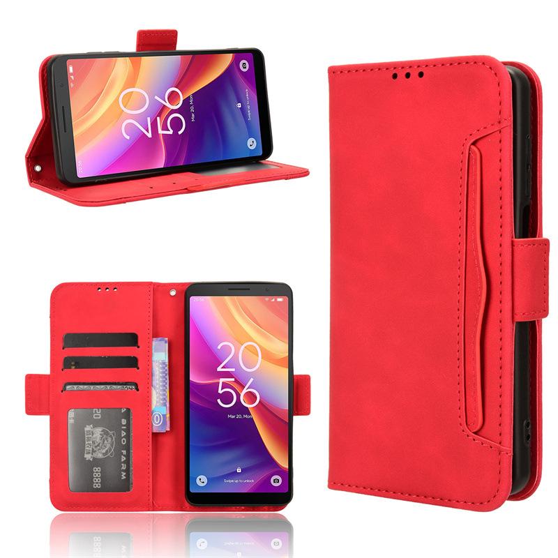Leather Flip Case with Multi-Card Slots for TCL 501 4G Phone (Model: T433D)