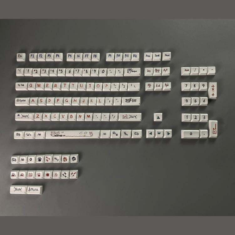 122 Keys PBT Keycaps XDA Profile DYE-SUB Keycap For Cherry MX Switch Mechanical Keyboard Cat Kindergarten Keycap