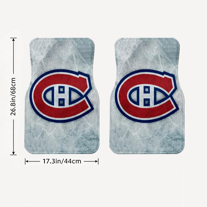 Montreal Canadiens pattern Black Car Floor Mats Full Coverage All-Season Car Mats, XPE Non-Slip And Wear-Resistant Mats Suitable for SUV Interiors, T