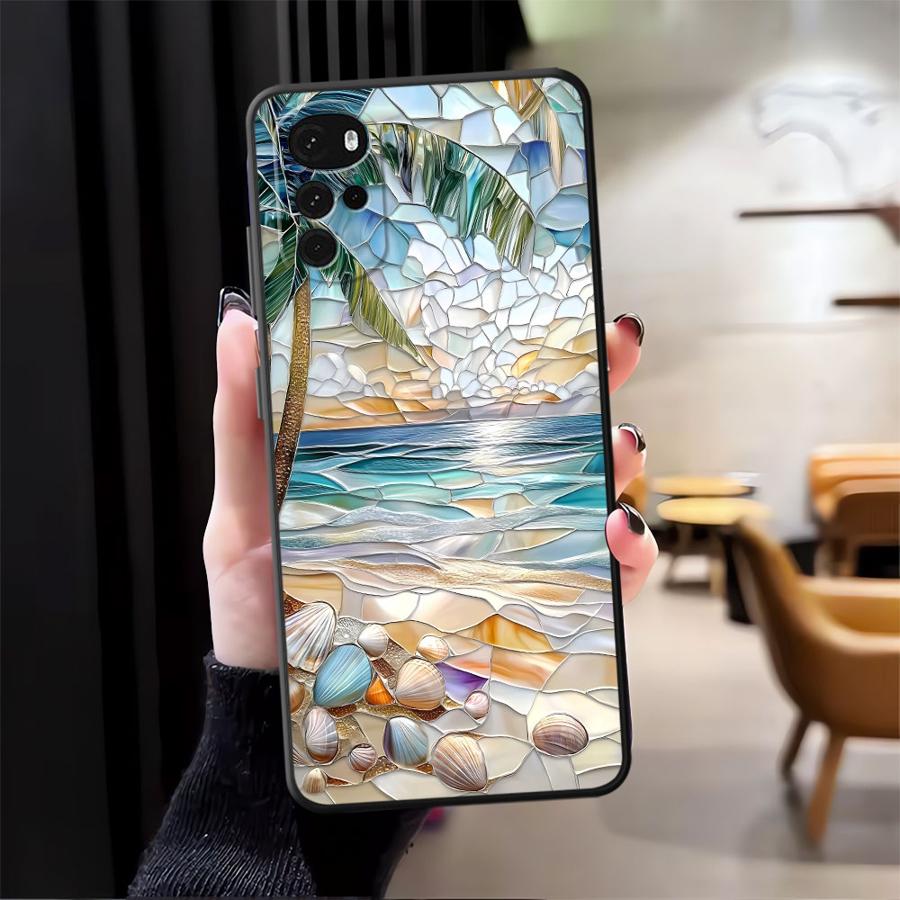 Case for Motorola Moto G71 G22 Edge40 G32 G53 G30 Edge 20 Pro 30 Lite G51 G73 G60s G52 G50 Phone Cover Ocean Scenery Pattern