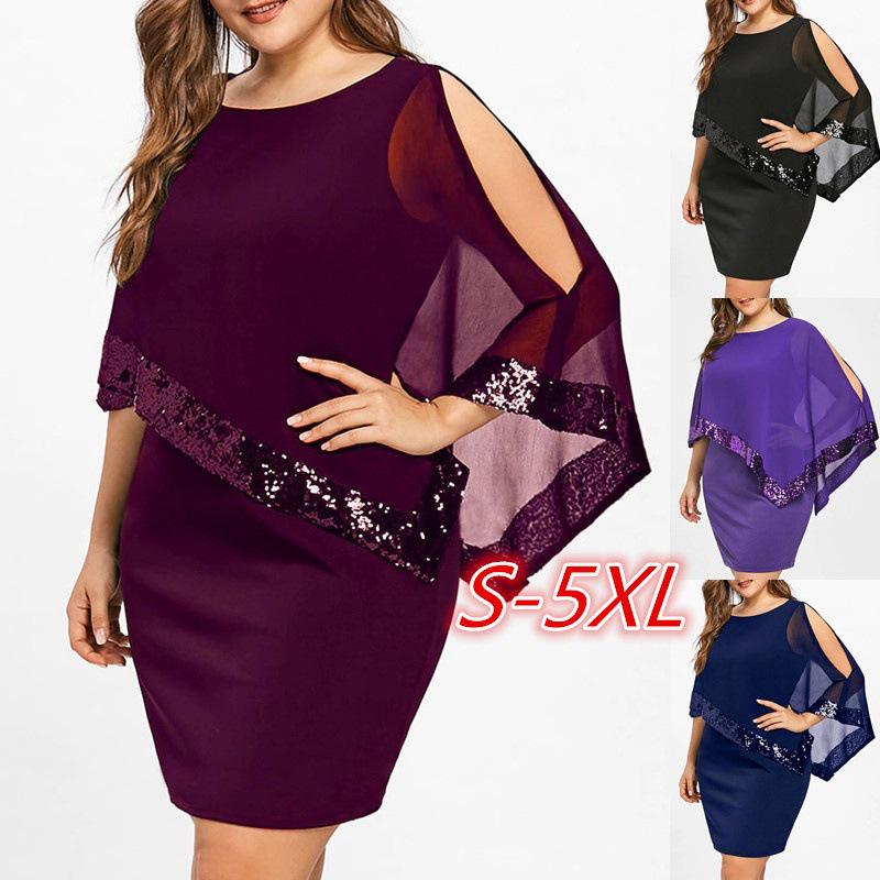 Buy Women Fashion Casual Plus Size Ladder Cut Asymmetric Lace Dress