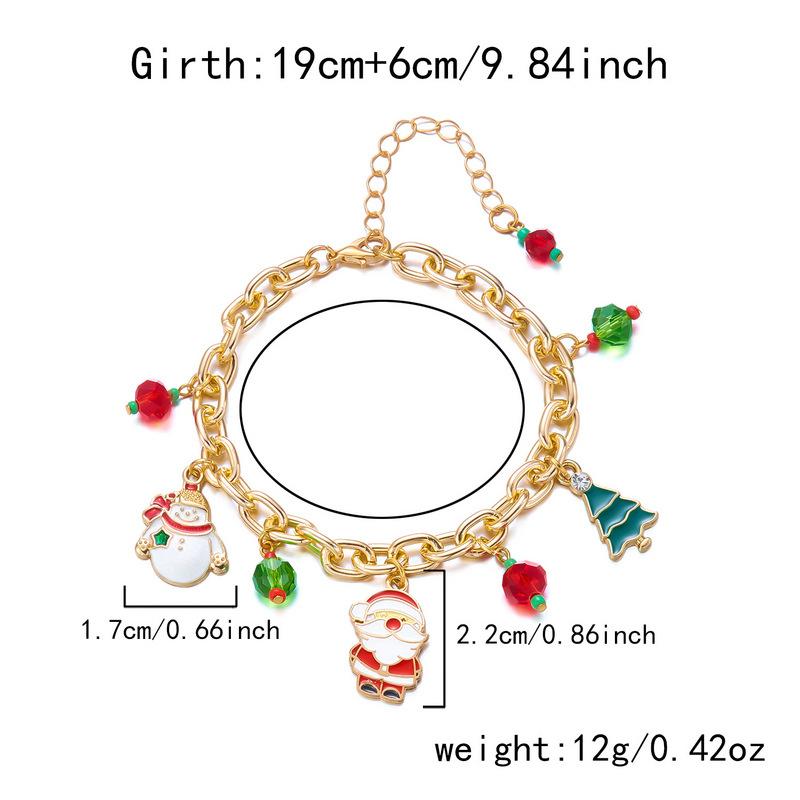 1 Stück Weihnachten Niedliches Armband Weihnachts-Elemente Anhänger Armband Weihnachtsmann Hand Schmuckstück Festliches Festival