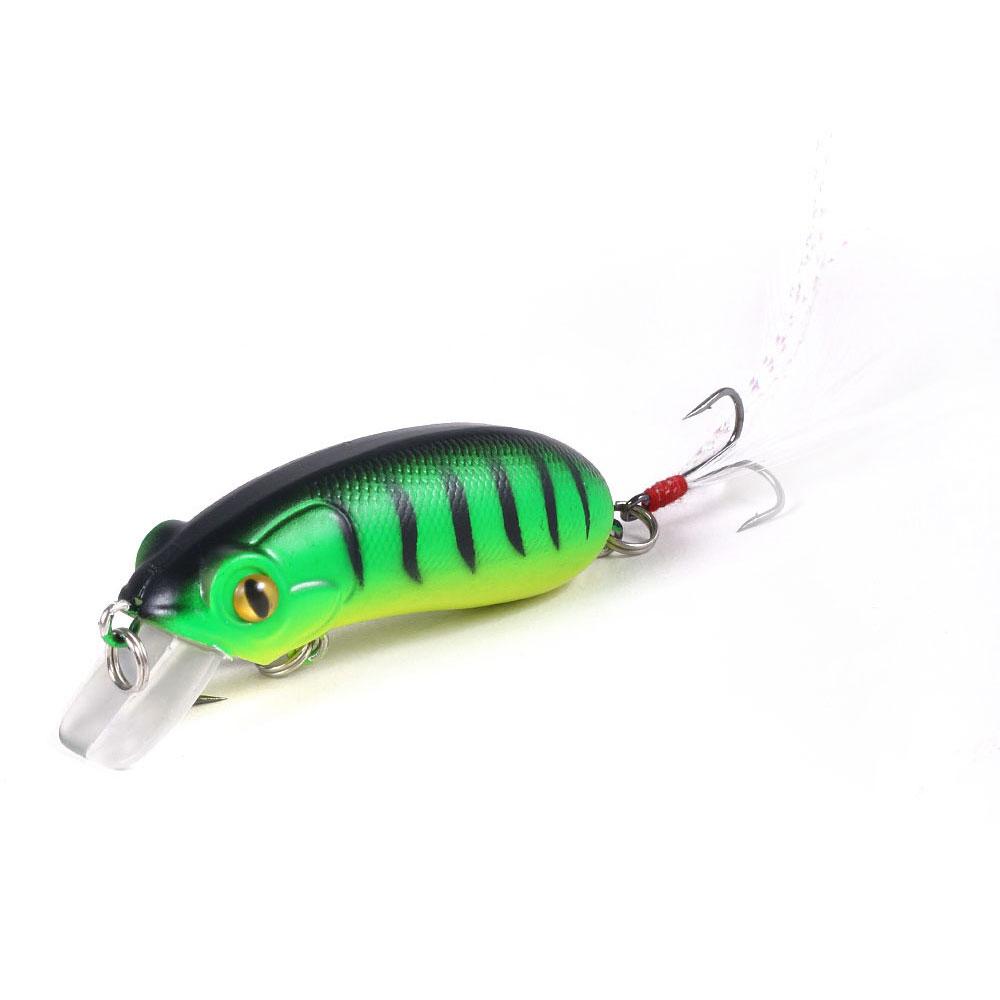 

1 шт. HENGJIA Minnow Crankbait 6 см 10 г пластиковая рыболовная воблер на щуку рыболовные снасти оборудование зелёный/чёрный