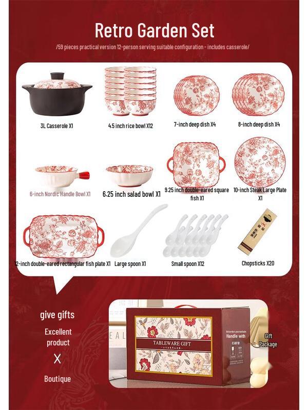 

Mod Lanka Retro Garden Wedding Dinnerware Set