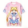 2006 Summer Sailor Moon Character 3D Printed T-shirt Breathable Fashion Casual Daily Activities Shortsleeve Tees Family Outfits