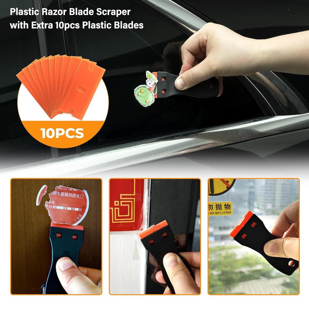 Gomake Decal Remover Eraser Wheel Tool Kit With Drill Adapter Vinyl Decal Adhesive Removal Tool With Razor Blade Scraper For Removing Ptripes,