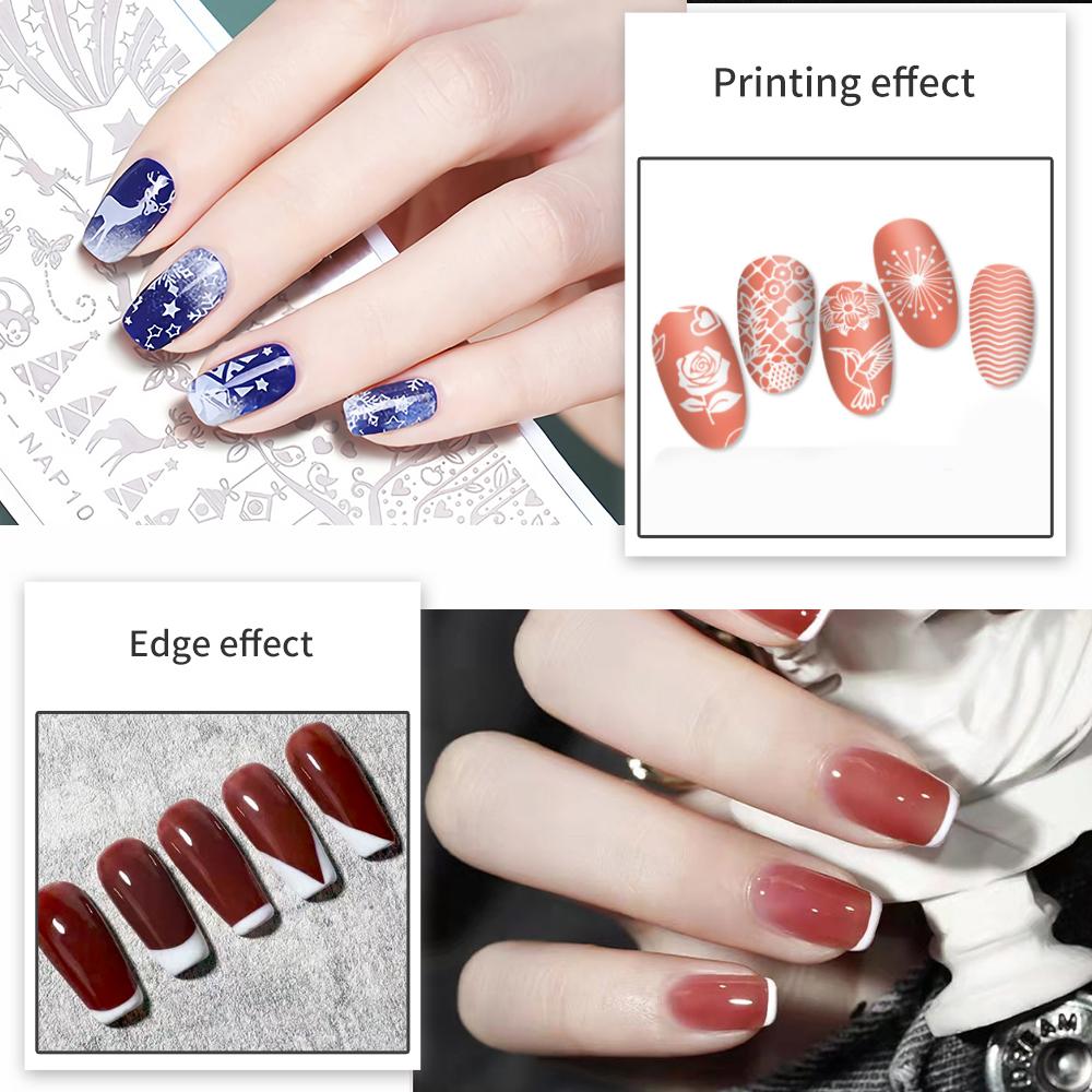 One Set Jelly Silicone Stamp Mini Nail Stamper With Scraper Kit Manicure Tools DIY Stamping Nail Art Nails Accesories