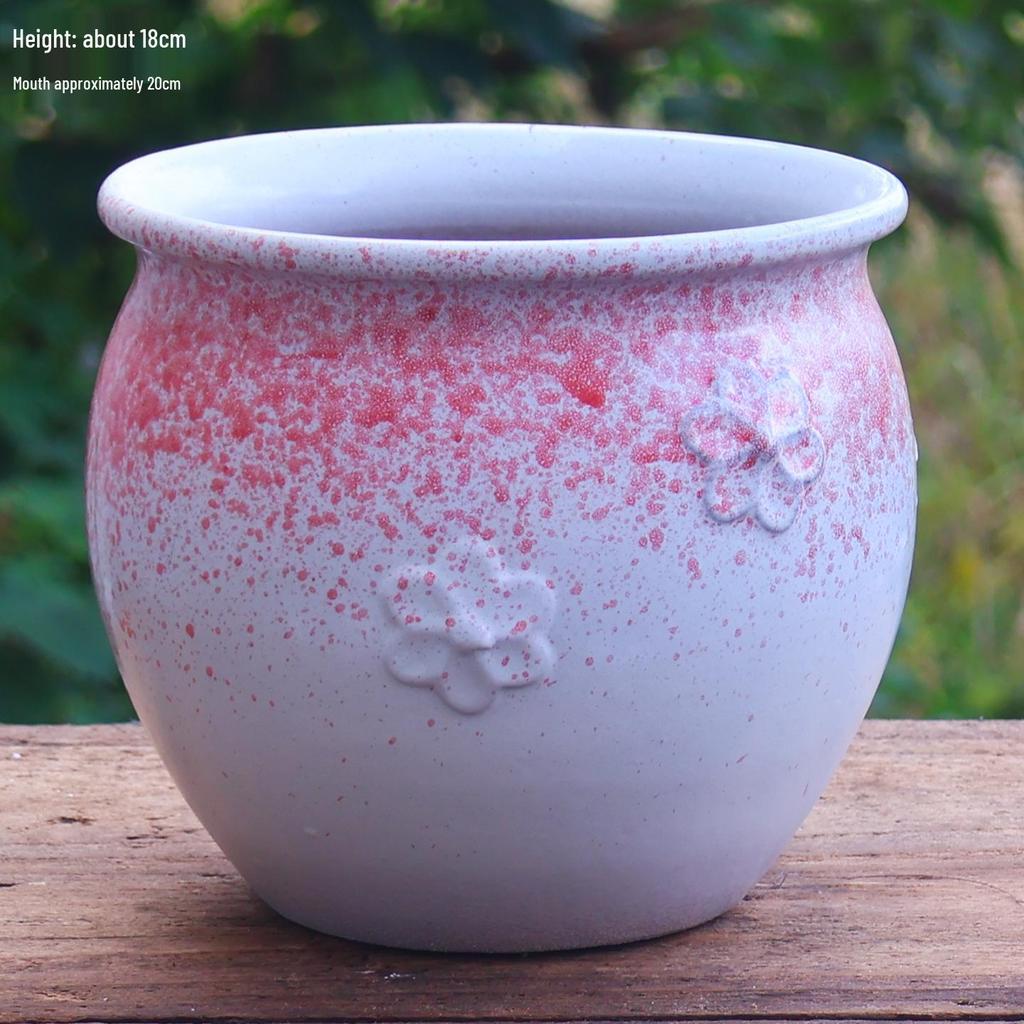 Handmade Terracotta Succulent Pot, Large Square with Gloss Glaze and Breathable Design.