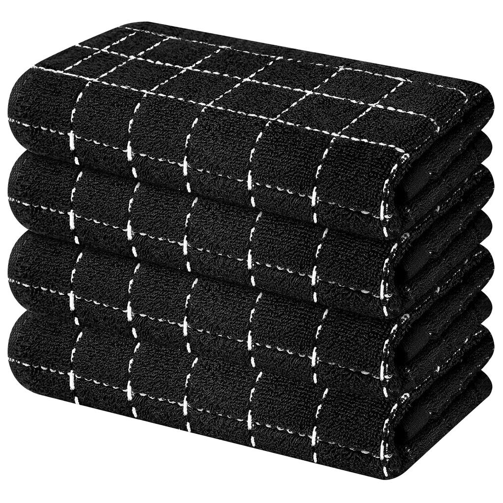 Homaxy 2/4Pcs Cotton Dish Towels Dishcloth Ultra Soft And Absorbent Kitchen Towels Household Cleaning Tools Kitchen Wash Cloth