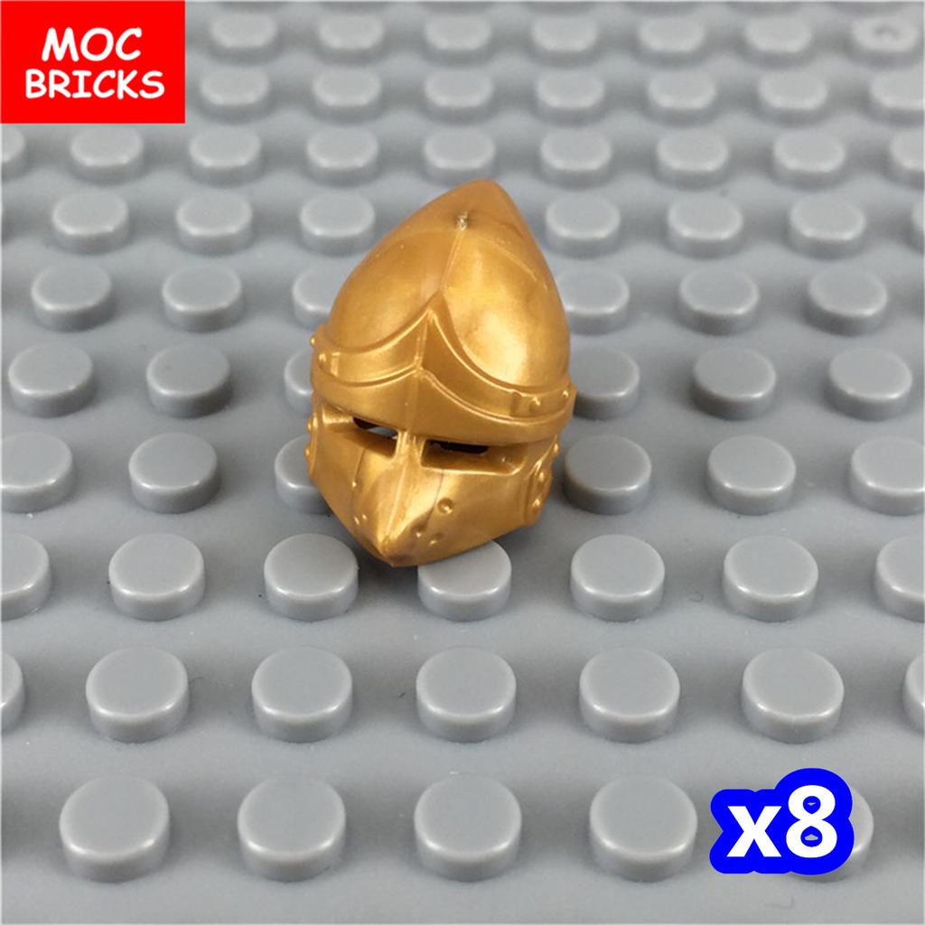 MOC Bausteine Mittelalter Ritter Rom Waffe Goldenes Schwert Schild Speer Hellebarde Helm Actionfigur Pädagogischer Baustein Geschenke