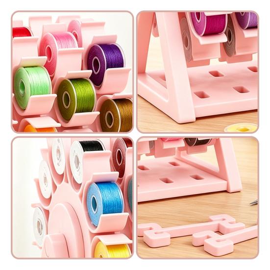 Thread Spool Display Stand Rotating Sewing Organizer, 60 Spools Capacity 360 Degree Swivel Supplies Storage Rack, Embroidery Holder for Room