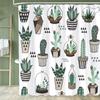 Simple Leaf Pattern Shower Curtain, Bathroom Decorative Leaves Shower Curtains, Home Printed Polyester Fabric Curtain with Hooks