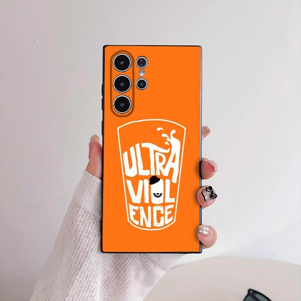 A C-Clockwork Orange Film Phone Case For Samsung Galaxy S25 S24 S22 S23 Ultra S21 S20 Plus 5G Frosted Non-Slip Full Cover Case