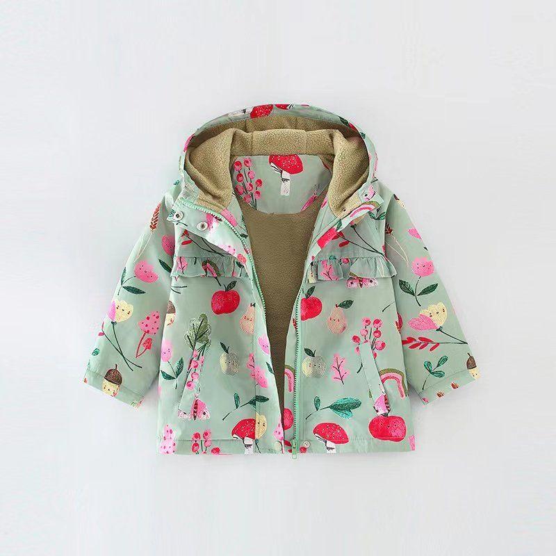 1-8 Years Old Windcheater Children s Cardigan Fleece Padded Coat Green 8t/150 Recommended Height 140-150cm
