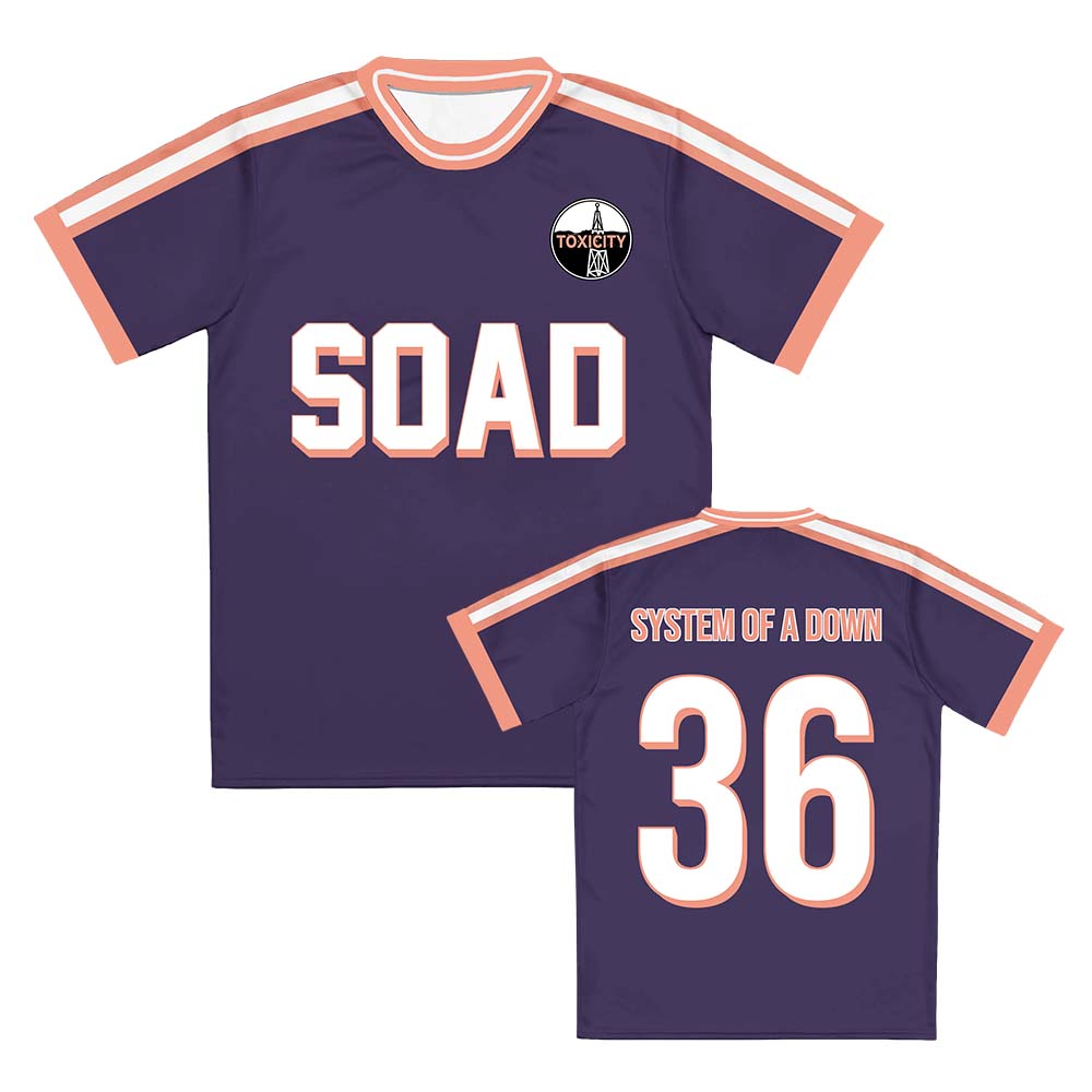 System of A Down Soda Tour Fußball Trikot Kurzarm Sommer Rundhals T-Shirt Unisex Streetwear Mode Design Grafik Shirt L