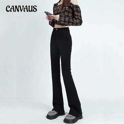 Micro jean femme printemps et automne taille haute pantalon évasé pantalon Long jean en jean