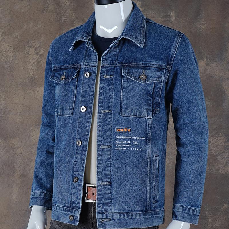 New Denim Jacket Men's Loose Lapel Top Autumn and Winter Jacket Denim