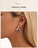Hoop Earrings, Multi Gemstone Pendant Natural Stone Beads Pendant Bohemian Fashion Trendy Jewelry Ear Accessories for Women