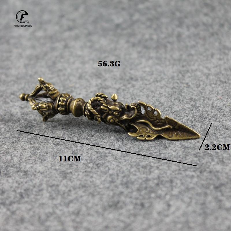 Retro Copper Buddha Instrument Dragon Head Just Vajry Pestle Puer Tea Knife Ornament Home Decoration Antique Brass Desk Decor