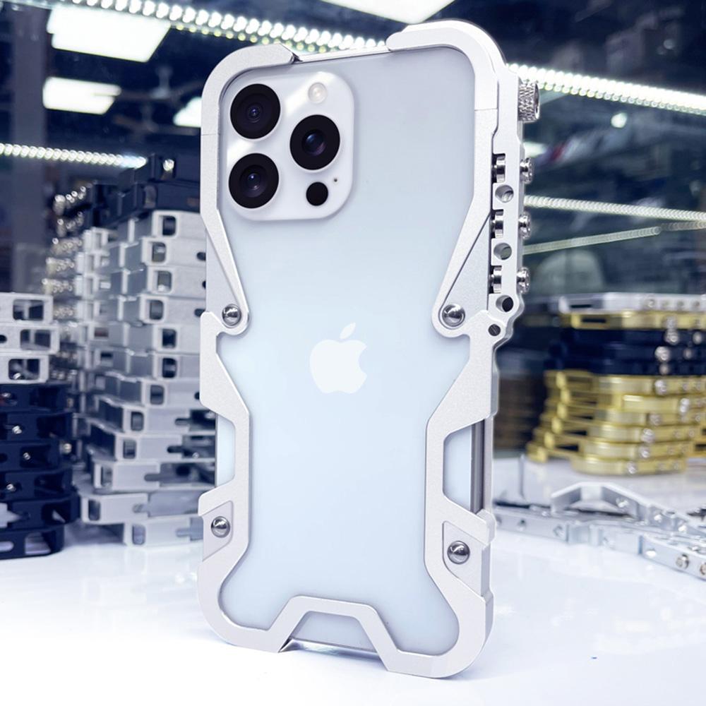 For iPhone 16 Pro Max Bumper Case Aluminium Alloy Metal Phone Shell Cover