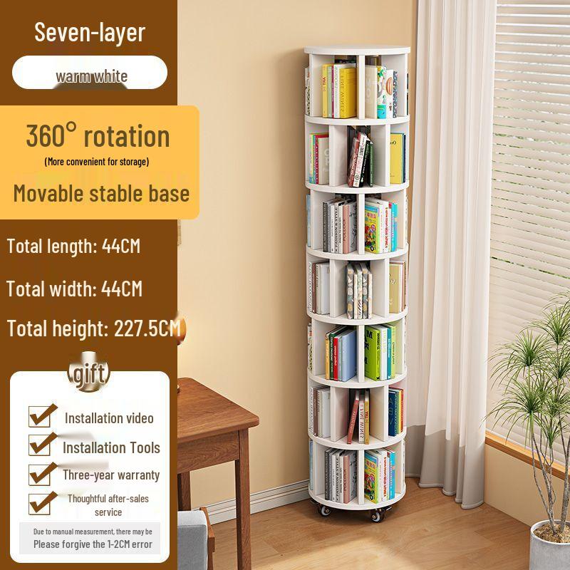 360° Rotating Children's Corner Bookshelf: Floor-standing & Wall-mounted Storage Rack