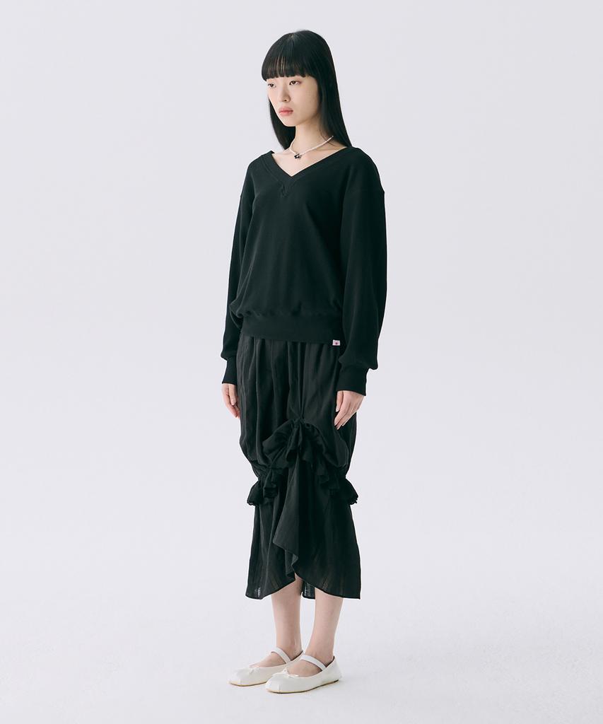 Jun Jun Space Vol12. Frill Long Skirt_Black(Vol12. Frill Long Skirt_Black