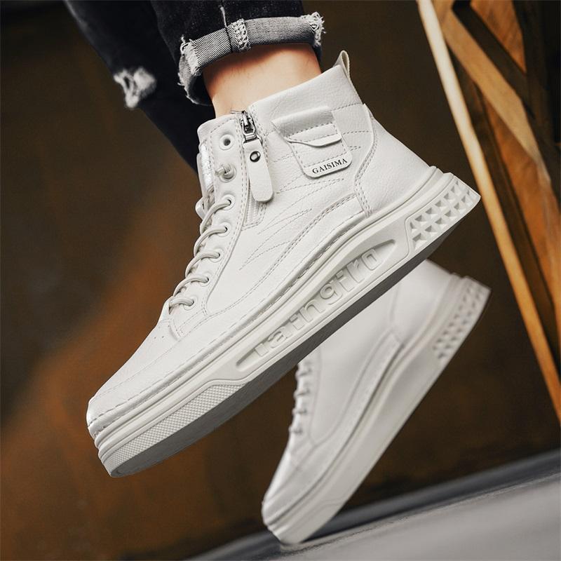 New Men's Classic Fashion High Top Thick Sole Skateboarding Shoes Comfortable Soft Sole Basketball  Sneakers