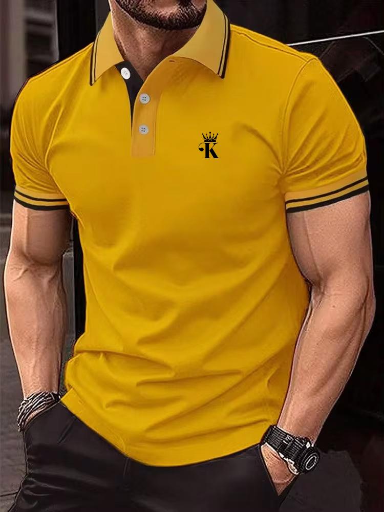 Men's Summer Casual Fashion Polo Shirt Short Sleeve Lapel Top