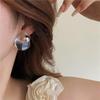 Transparent Geometric Earrings Made Resin Metal Combined Fashionable Luxurious Trendy Design Earrings Women's Parties Jewelry
