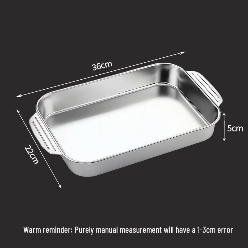 ZISIZ Stainless Steel Rectangular Roasting & Serving Tray