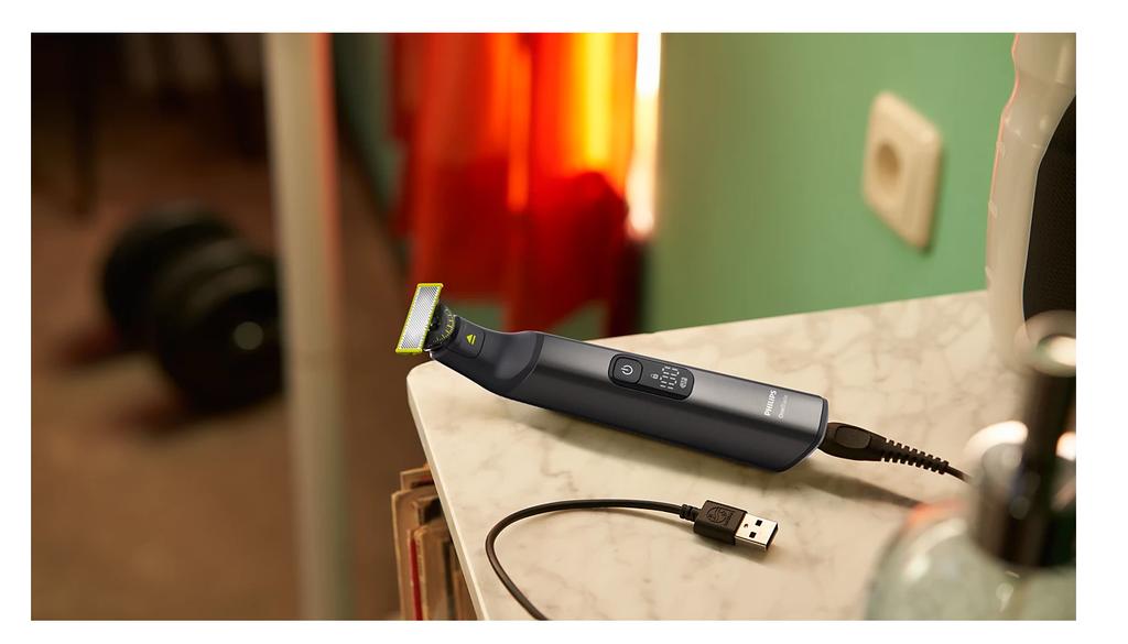 Philips | Baardtrimmer, Gezicht en Lichaam | QP6652/61 OneBlade Pro 360 | Draadloos | Nat & Droog | Aantal lengtestappen 20 | Grijs/Zwart