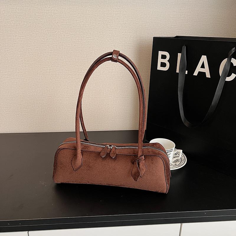

Retro simple handbag women s autumn new high-end light luxury shoulder bag коричневый