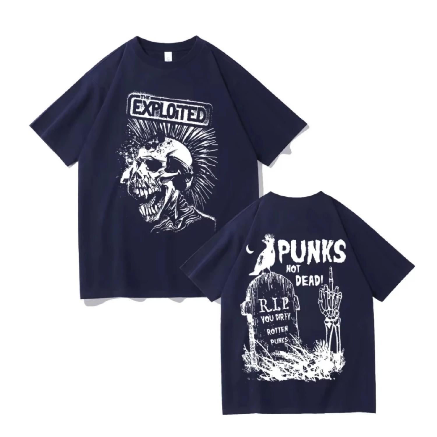 

Горячая Распродажа Футболка с графикой рок-группы The Exploited Принт Punks Not Dead Футболки Мужские Женские Хип-Хоп Готика Панк Футболки Оверсайз S чёрный