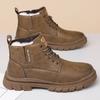 Autumn and Winter New Men's Big-headed Men's Cotton Shoes, Velvet Warm Fashion Tooling Boots, Martin Boots, Thickened Boots for Men
